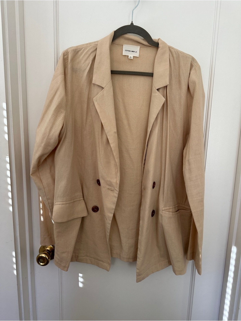 Cream Linen Blend Blazer